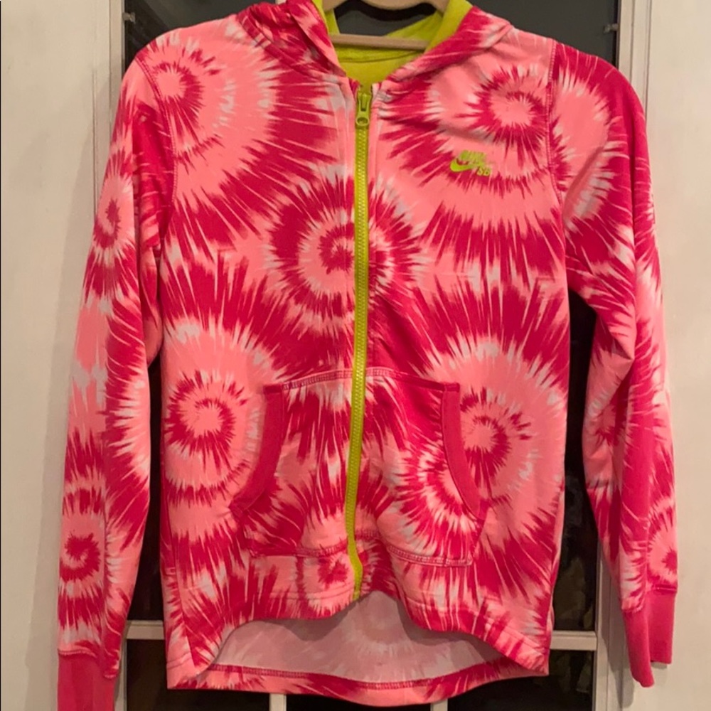 NIKE SB tiedye zipup hoodie with pockets